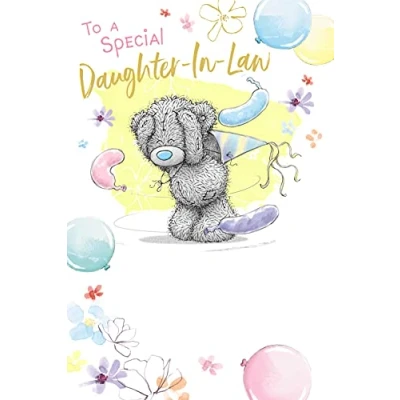 Image of Me To You Daughter in Law Birthday Bear Tatty Teddy Carte Blanche Card, White, 153mm x 230mm / 6 inch 9 inch.,ASM01161