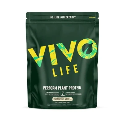 Image of Vivo life Perform Plant Protein Powder Vanilla, Vegan, 7 Servings 252g / 8.89oz, BCAA Pea &amp; Hemp Blend