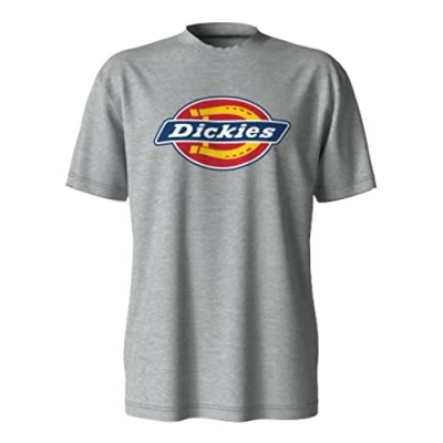 Image of Dickies Mens Short Sleeve Tri Color Logo Graphic T Shirt, Heather Gray, S