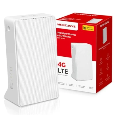 Image of MERCUSYS MB110 4G N300 WiFi Router, Router with Sim Slot, Card TP Link Plug &amp; Play, Ethernet Port, Superfast LTE Speed, External Antenna Ports, App Control