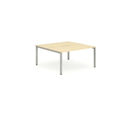 Image of Evolve B2B Silver Frame Bench Desk 1200 Maple (2 Pod) BE179