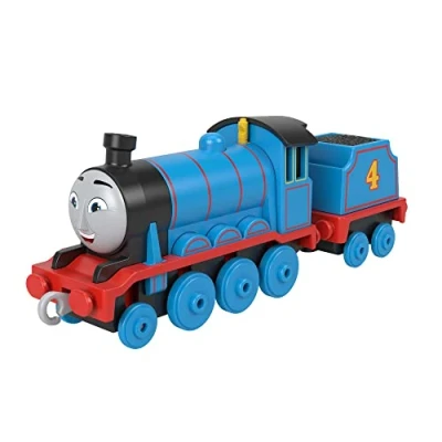 Image of ​Fisher Price Thomas &amp; Friends Gordon Engine, die cast metal push along toy train for preschool kids 3 years and up, HHN38