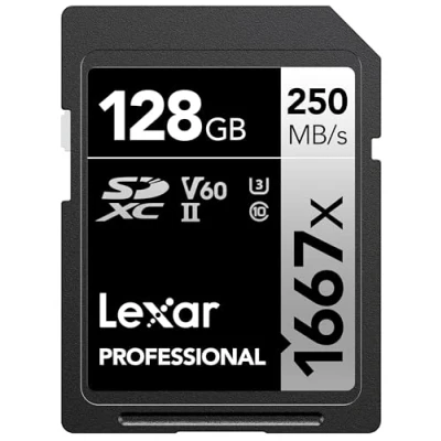 Image of Lexar Professional 1667x 128GB SDXC UHS II Card, Up To 250MB/s Read, for Photographer, Videographer, Enthusiast (LSD128CBNA1667)