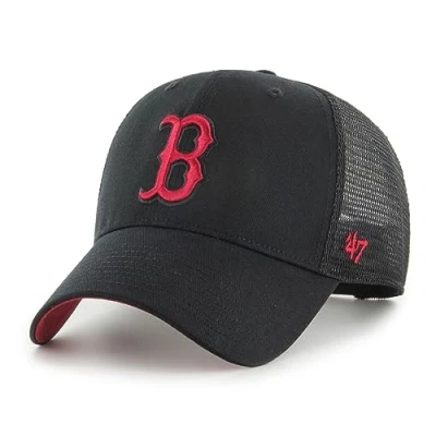 Image of 47 Boston Red Sox Black MLB Ballpark Mesh Most Value P Trucker Cap One Size