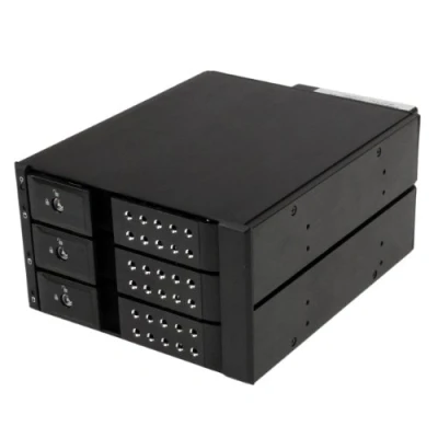 Image of StarTech.com 3 Bay Hot Swap Backplane for 3.5in SAS II/SATA III 6 Gbps HDD Aluminum Trayless Mobile Rack (HSB3SATSASBA)