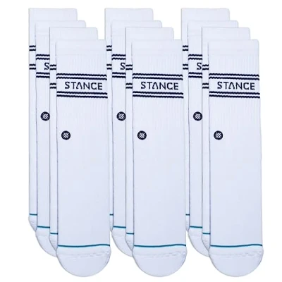 Image of Stance Crew Sock Basics 6 Pack (White, Small)