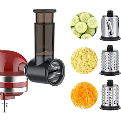 Image of COFUN Slicer Shredder Attachment for KitchenAid Stand Mixer, Accessories Kitchen aid Mixer Food Slicers Cheese Grater Attachment, Salad Maker Accessory Vegetable Chopper with 3 Blades
