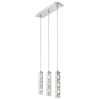Image of Galaxy Linear Pendant 3 Drop LED 6000K X 3W Polished Chrome, Crystal