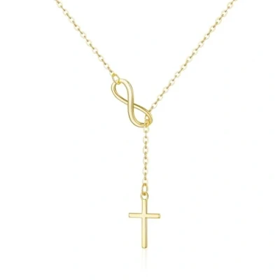 Image of Philip Jones Gold Plated Infinity with Cross Necklace