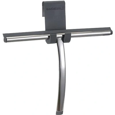 Image of Sealskin Deluxe Window Wiper Including Flexible Glass Hook, Stainless Steel Polished, 26 x 19 3.5 cm