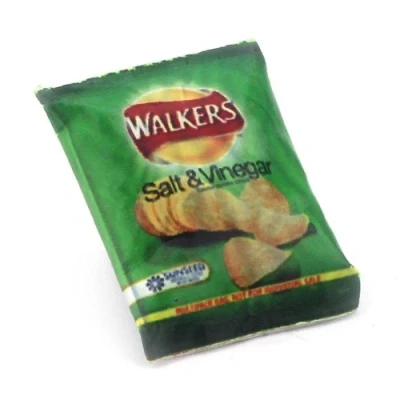 Image of MyTinyWorld 4 x Dolls House miniature Walkers Salt And Vinegar Crisps