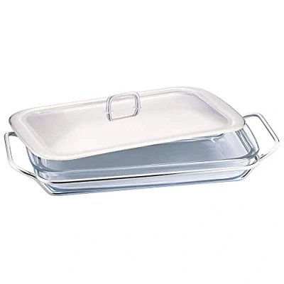 Image of Berlinger Haus Silver Rectangle Stainless Steel Hot Plate Food Warmer Tray Candle Buffet Adjustable Server Dish (Food 2.4l)