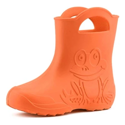 Image of Ladeheid Children&#039;s Girl&#039;s Boy&#039;s EVA Wellington Boots Rain Shoes LA CA 01 (Orange (151c), 13/14 UK Child)