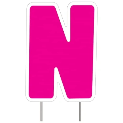 Image of Amscan 191073 Yard Letter N 64cm x 46cm Pink 1 Pc. Sign