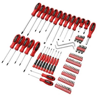 Image of Neilsen CT2551 106 Pieces Screwdriver and bits Set with Storage Pouch Red