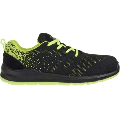 Image of Portwest Steelite Aire Trainer S1P Black/Green UK 3 EU 36