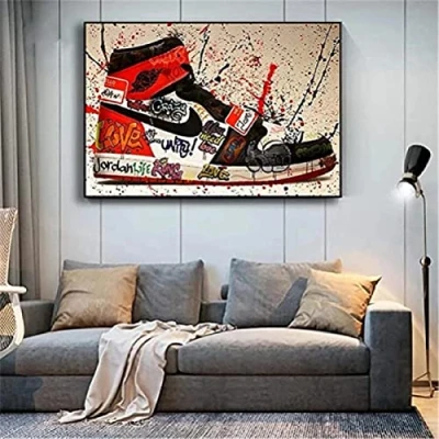 Image of DIY 5D Diamond Painting Kits for Adults Abstract Color Graffiti Shoe 25x30cm Art by Number Crystal Rhinestone Embroidery Cross Stitch Arts Craft Home Wall Decor Gifts (10x12in)