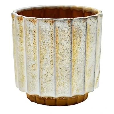 Image of Ivyline Planter, Ceramic, Mustard Reactive, H16cm x D16cm