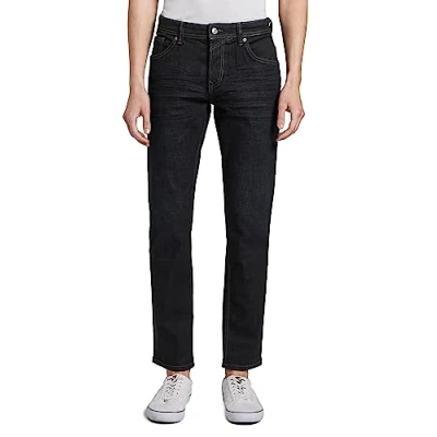 Image of TOM TAILOR Denim Men Jeans 202212 Aedan Straight, 10136 Dark Blue Denim, 34W / 36L