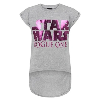 Image of Star Wars Rogue One Girl&#039;s Dipped Hem T Shirt (11 12 Years)