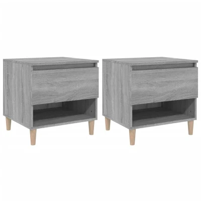 Image of vidaXL Bedside Tables 2 pcs Grey Sonoma 50x46x50 Engineered Wood