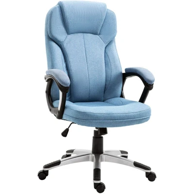 Image of Vinsetto High Back Home Office Chair Height Adjustable Computer W/Armrests, Blue