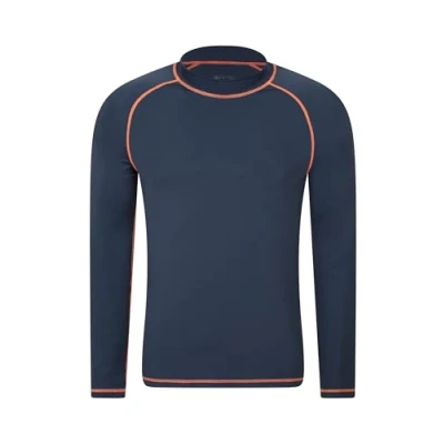 Image of Mountain Warehouse Mens Long Sleeves Rash Vest Quick Drying Guard, Prevents Chafing, UPF50+ Sun Protection with Flat Seams for, Swimming &amp; Surfing Indigo S