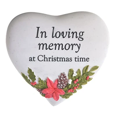Image of Widdop Christmas Graveside Memorial Heart Plaque Thoughts of You In Loving Memory