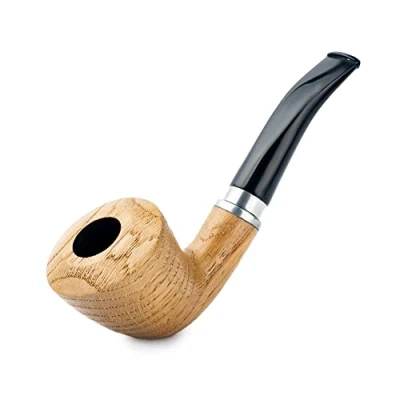 Image of Dr. Watson Tobacco Pipe, Calabash 21 series, Handmade from oak wood, Fits 9mm filter (Natural)