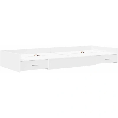Image of vidaXL Storage Bed Frame with Headboard White 90 x 200 cm Engineered wood