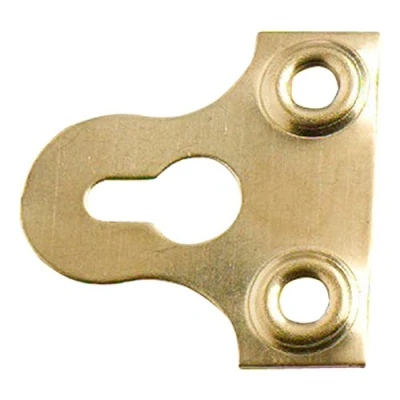 Image of Merriway BH02801 (25 Pcs) Slotted Glass Mirror Picture Hanging Plate, 19mm (3/4 inch) Brass Plated Pack of 25 Pieces