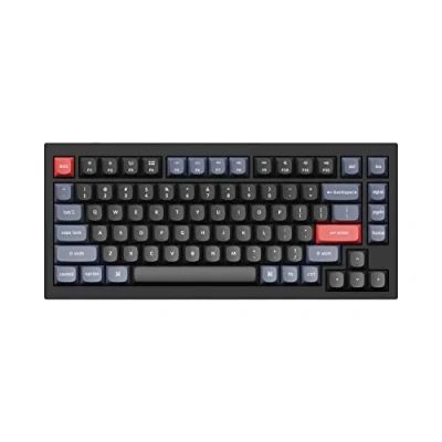 Image of Keychron Q1 RGB Wired Mechanical Keyboard, QMK/VIA Programmable Macros with 75% Layout, Hot swappable Gateron G Pro Red Switch, Compatible Mac Windows