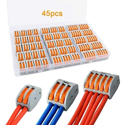 Image of QitinDasen 45Pcs Lever Nut Wire Connector Set, Conductor Compact (PCT 212/213/215)