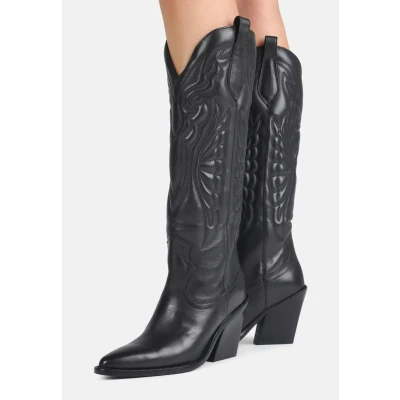 Image of Bronx NEW KOLE Cowboy/Biker boots, Women&#039;s, Size: 3, Black Leather