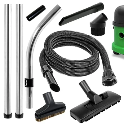Image of Spares2go Wet &amp; Dry Hoover Hose Tool Brush Kit for Numatic George GVE370 Vacuum Cleaner (1.8m)