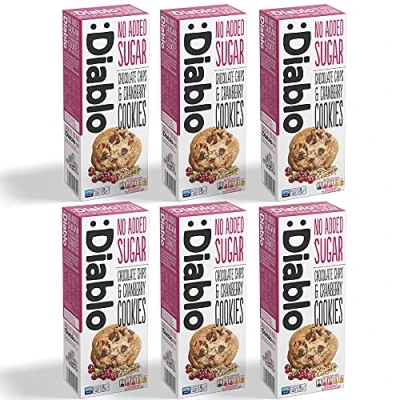 Image of Diablo Chocolate Chips and Cranberry Cookies No Added Sugar Sweetened with Maltitol 135g (Pack Of 6)