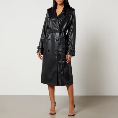 Image of Good American Chino Faux Leather Trench Coat L/XL