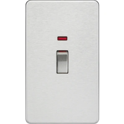 Image of KnightsBridge 45A 2G DP switch with neon brushed chrome