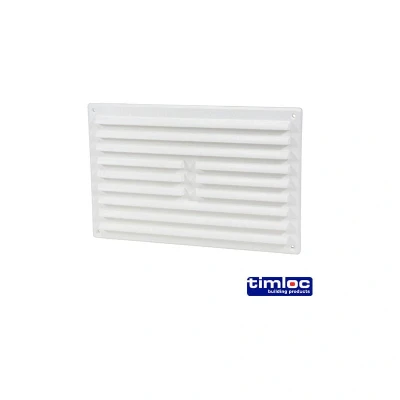 Image of Timloc 1211WF White 9x6 Plastic Internal Louvre Grille Vent Fly Screen