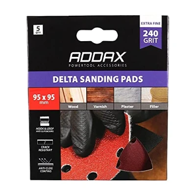 Image of 6x TIMCO Delta Sanding Pads 240 Grit Red 231909 Pack of 5