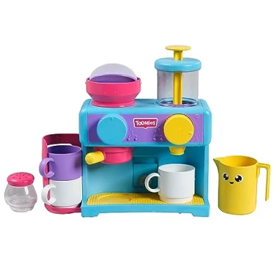 Image of TOMY Toomies Bath Barista Pretend Cafe Baby Toys Wall Mounted Bubble Play Kitchen Toddler Kids Set Includes 3 Cups, 1 Jug, Shaker +18 Months Boys &amp; Girls