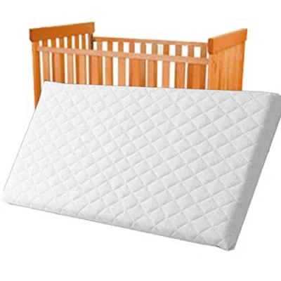 Image of Porter and Lambert Baby Cot Bed Mattress Quilted Breathable Anti Allergenic Waterproof Cover for Toddler Pram, Swing, Cradle, Crib or Bassinet Foam Density 25HC (White, 120 x 60 10 cm)