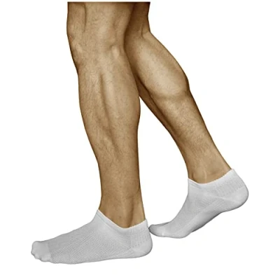 Image of vitsocks Men&#039;s BAMBOO Extra Breathable Trainer Socks (3 PAIRS) Cooling Effect, white, 9.5 11.5