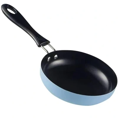 Image of Small Frying Pan,Egg Pan Non Stick Egg Pans Nonstick 4.7 Inch Heat Resistant with Handle Portable Round Omelet for Stove Gas, Induction Hob Blue