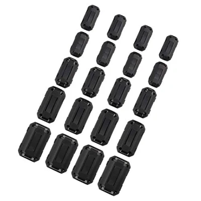 Image of Futheda 20pcs Clip on Ferrite Ring Core Anti interference High frequency Filter RFI EMI Noise Suppressor with 3mm 5mm 7mm 9mm 13mm Inner Diameter Cable Black