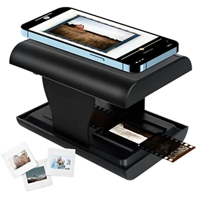 Image of DGODRT mobile 35mm Film Scanner, slide scanner for old slides, convert slides and negatives (black white colour) to digital photos with your phone, support editing sharing