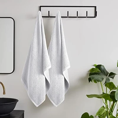 Image of Catherine Lansfield Quick Dry Cotton Bath Sheet Pair White