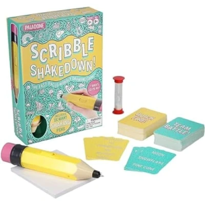 Image of Scribble Shakedown Family Fun Drawing Game, Party Games for Kids and Adults of All Ages, Game Night Girls Boys 4+ Players Ages 8+ by Paladone