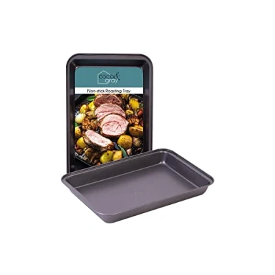 Image of YöL Non Stick Rectangular Baking Tray Turkey Roasting Tin for Oven Cooking 30x20x3cm Home Kitchen Baking, Roasting,