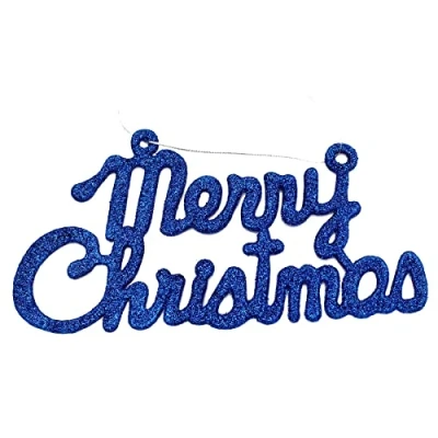 Image of Widdle Gifts Ltd Merry Christmas Glitter Hanging Sign Decoration Midnight Blue 4612